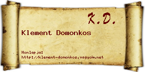 Klement Domonkos névjegykártya